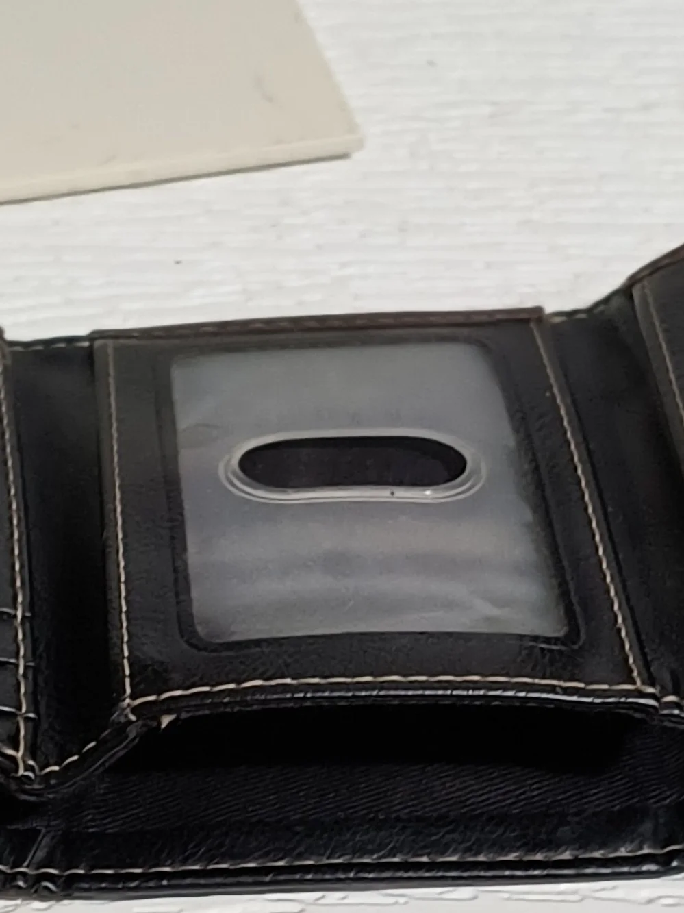Columbia Black and Brown Leather Bifold Wallet